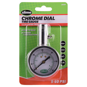 Slime Chrome Dial Tire Gauge (5-60 psi) #20049 In Package