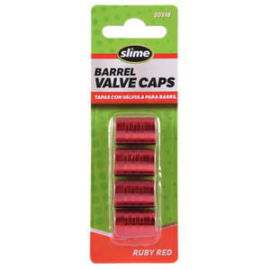 Slime Barrel Tire Valve Caps (Ruby Red) #20338 In Package