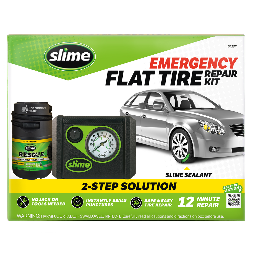 Slime Smart Spair Plus Flat Tire Repair Kit #50138 In Package
