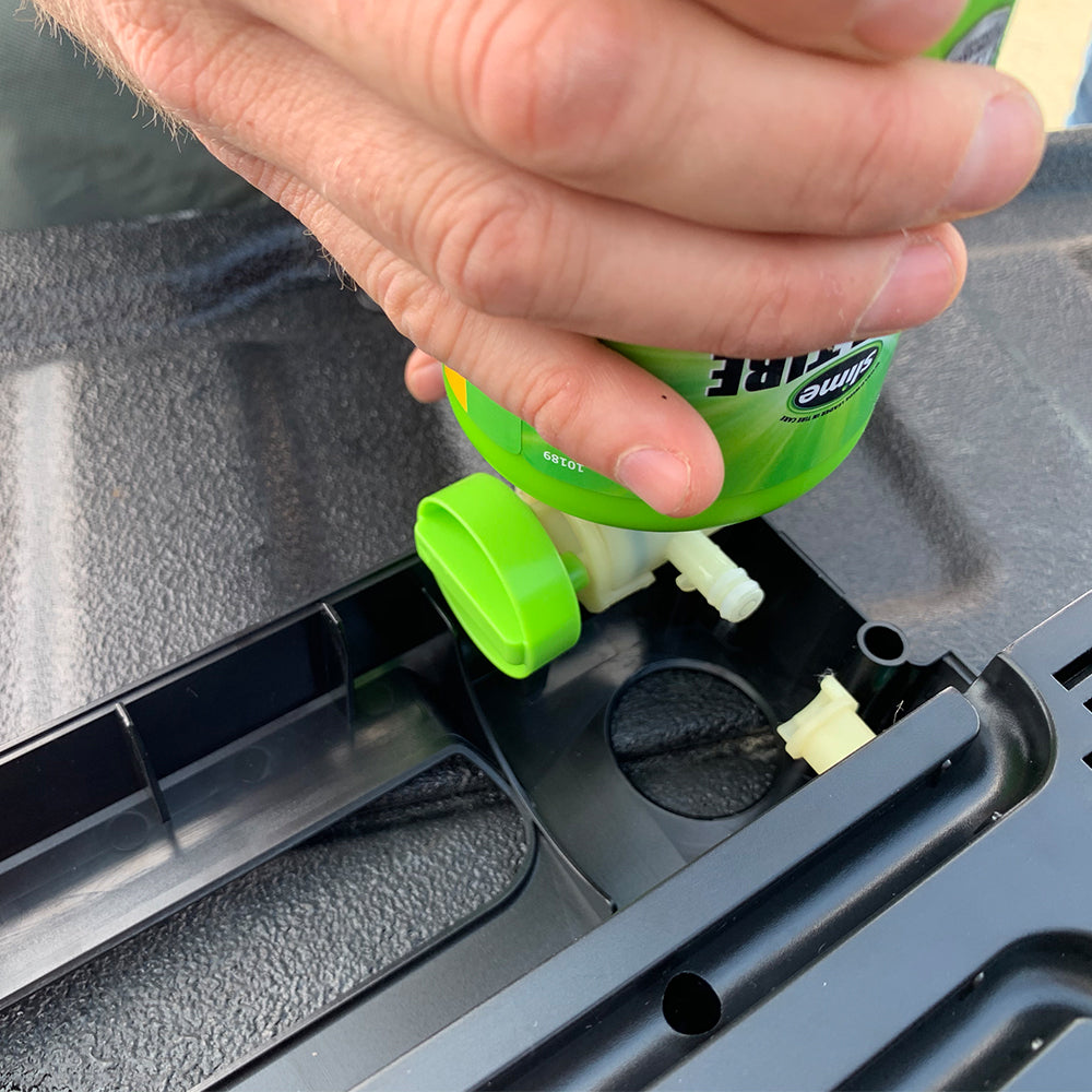 Installing the Slime Flat Tire Repair Kit Refill Cartridge Remove Cartridge