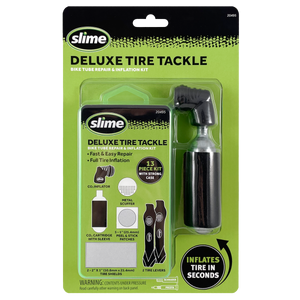 Slime Deluxe Tire Tackle: Bike Tube Repair & Inflation Kit #20495 In Package