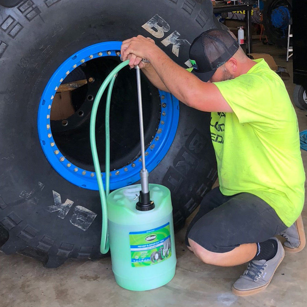 Slime Prevent and Repair Tire Sealant 5 Gallon #SDSB-5G In Use