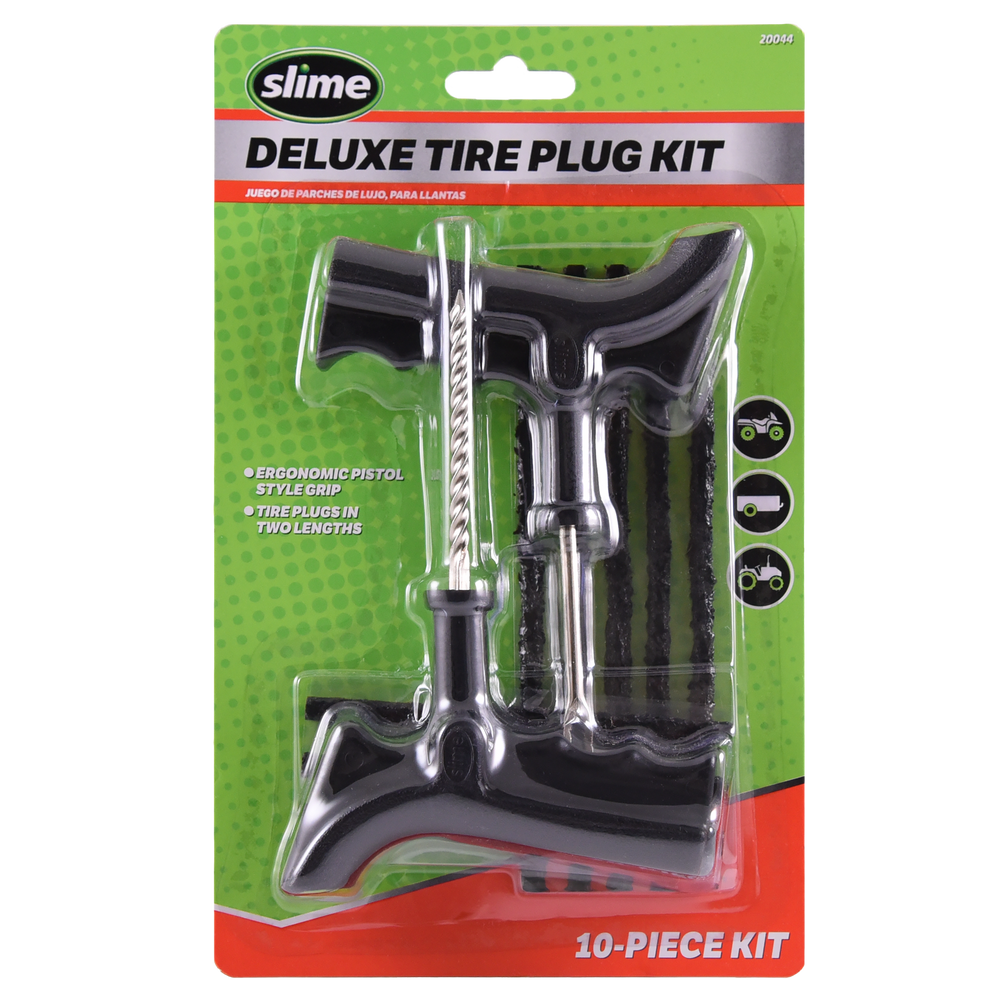  Slime 1034-A Tire Repair Reamer Plug Kit, Medium Heavy Duty  Strings, T Handle Type and Glue, 8 Piece Set : Automotive
