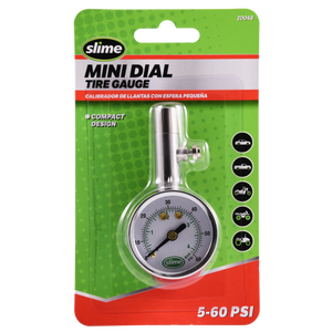 
            
                Load image into Gallery viewer, Slime Mini Dial Tire Gauge (5-60 psi) #20048T In Package
            
        