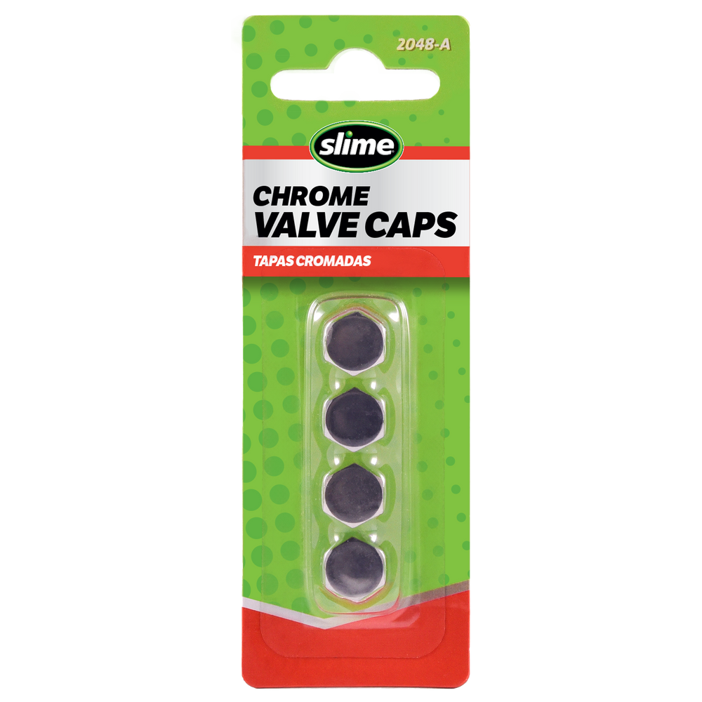 Slime Chrome Tire Valve Caps #2048-A In Package
