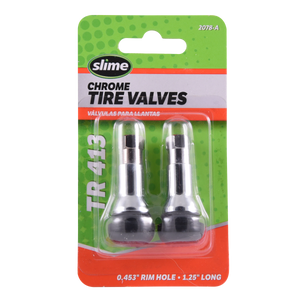 Slime Chrome Tubeless Tire Valves TR413 #2078-A In Package