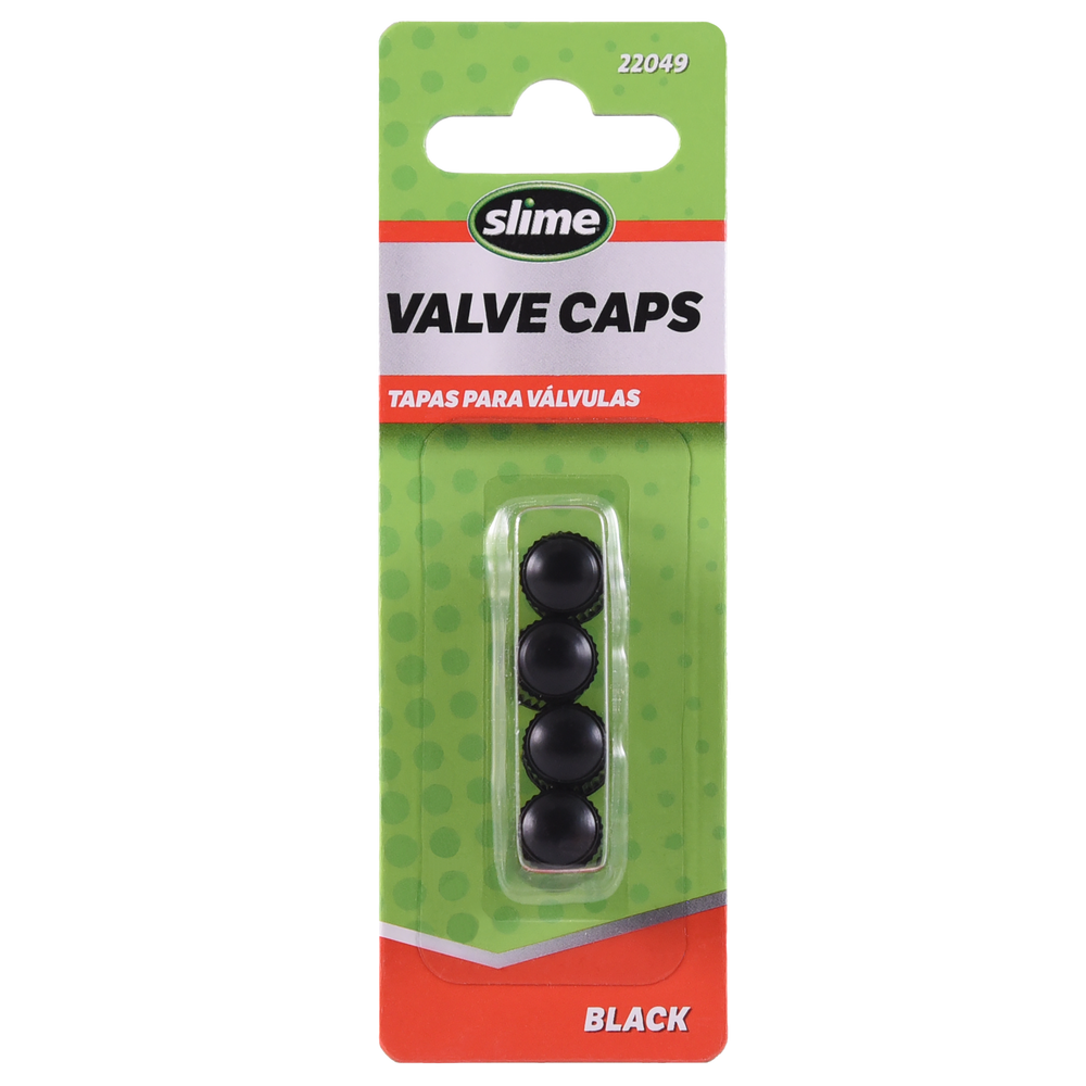 Slime Black Plastic Valve Caps #22049 In Package