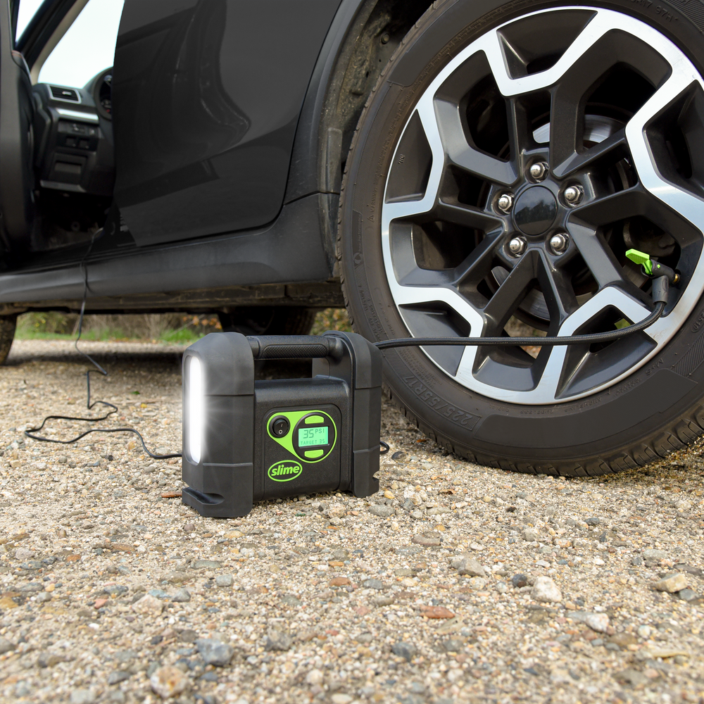 Slime Rugged Digital Tire Inflator #40047 In Use Car