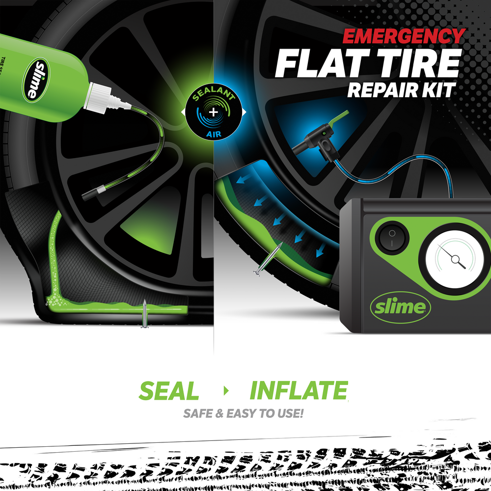 Slime Smart Spair Tire Repair Kit #50107 Back of Package