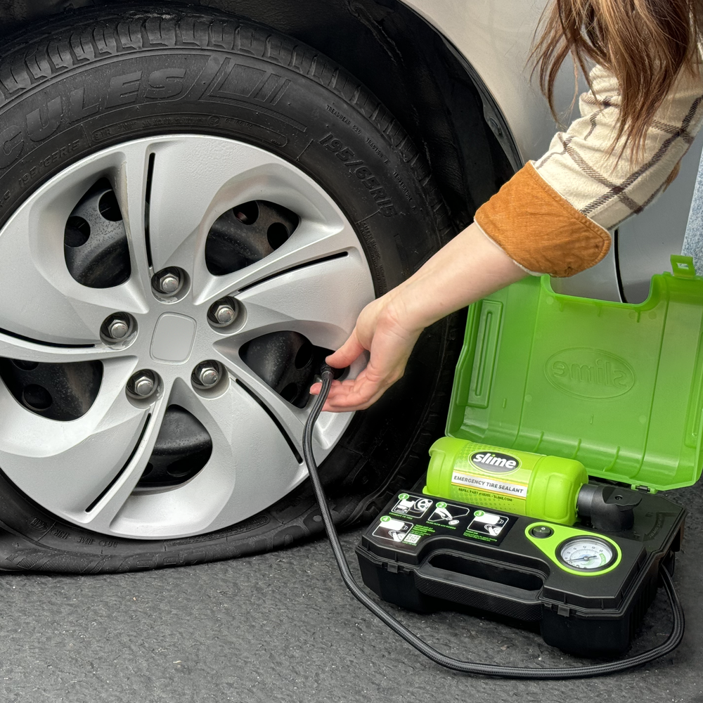 Slime Smart Spair Ultra Car/Trailer Flat Tire Repair Kit #50158 Attach Hose