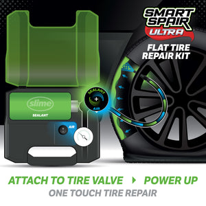 Slime Smart Spair Ultra Truck/SUV Flat Tire Repair Kit #50159 Back of Package