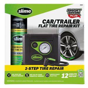 Slime Smart Spair Plus Flat Tire Repair Kit (Car/Trailer) #50165 In Package