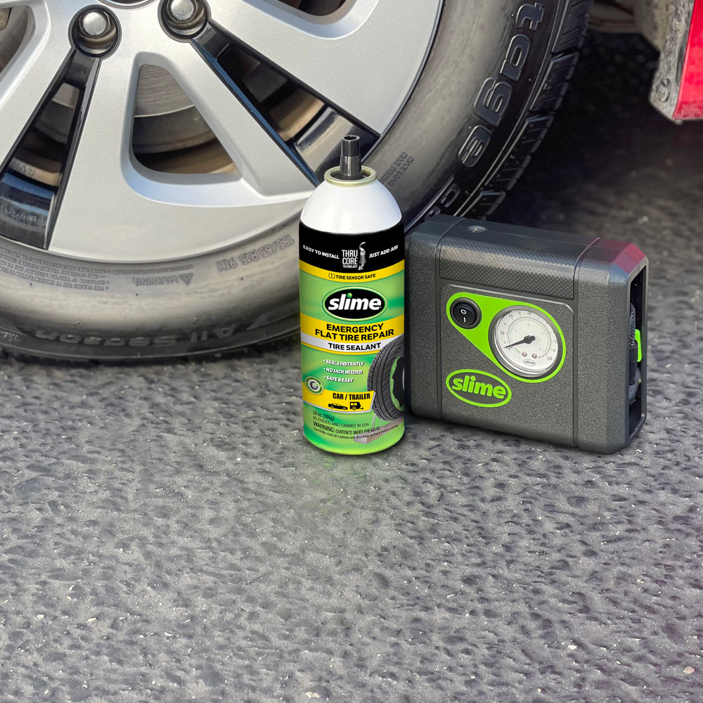 Slime Smart Spair Plus Flat Tire Repair Kit (Car/Trailer) #50165 Repaired Tire