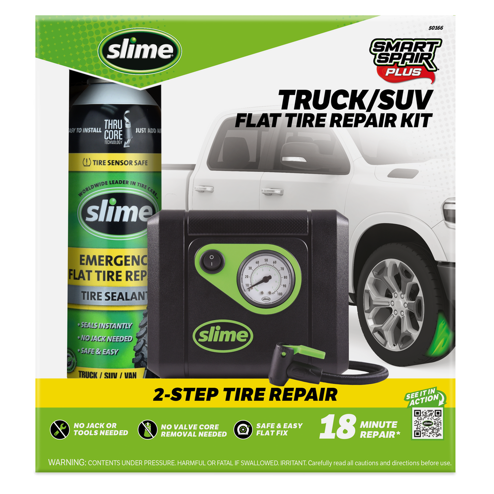 Slime Smart Spair Plus Flat Tire Repair Kit (Truck/SUV) #50166 In Package