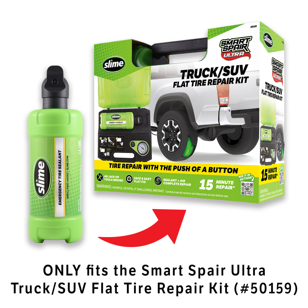 Slime Sealant Refill Bottle for the Smart Spair Ultra Truck/SUV Flat Tire Repair Kit #10202 Kit Pair