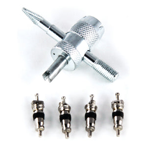 B# 4 IN 1 Valve Core Removal Wrench Valve Core Remover Kits Tire Repair Tool Set B# 4 IN 1 Valve Core Removal Wrench Valve Core Remover Kits Tire Repair Tool Set