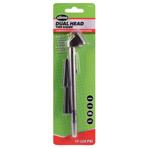 
            
                Load image into Gallery viewer, Slime Dual Head Pencil Tire Gauge with Valve Extenders #2016-A In Package
            
        