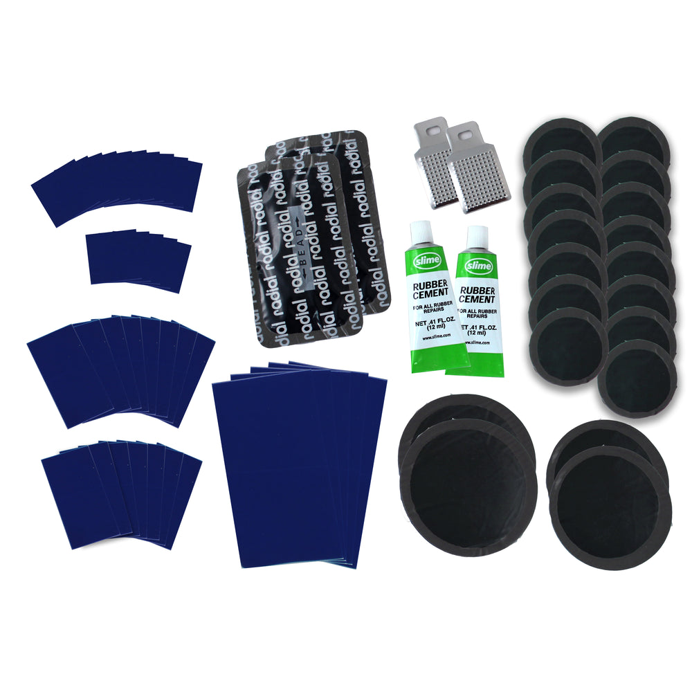 21116 Rubber Patch Kit, (Pack of 4), Includes: (3) 1 inch x 1 inch, (1) 2 inch x 3 inch patches,1 Buffer and 1 Tube Rubber Cement by Custom