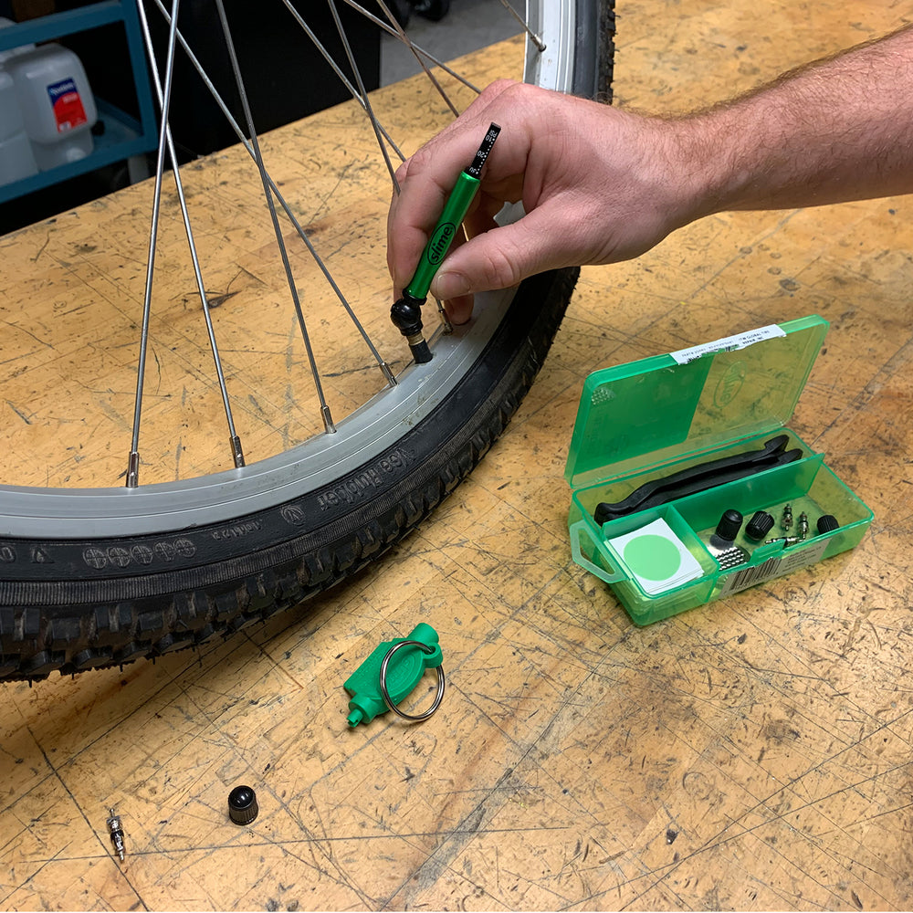 Slime Bike Tube Repair & Maintenance Kit #20482 Gauge In Use