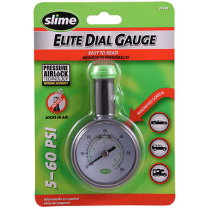 Slime Elite Dial Tire Gauge (5-60 psi) #20486 In Package