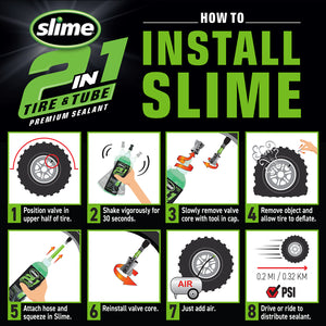 How to Install Slime 2-in-1 Tire & Tube Sealant Instructions