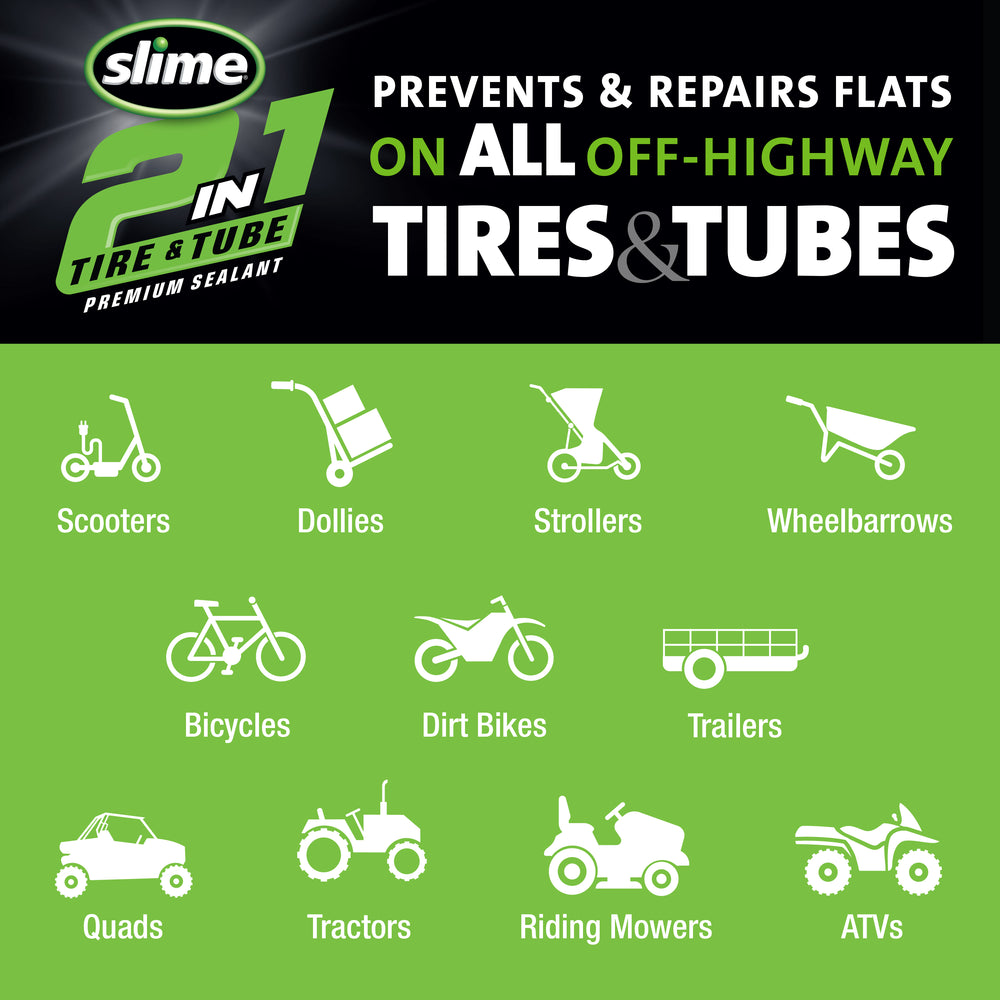 2in1 Tire & Tube Premium Sealant 1 Gallon Slime Slime Products