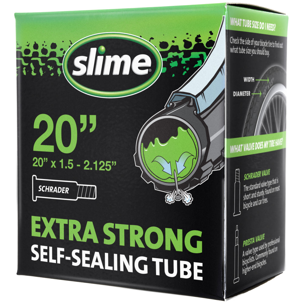 Slime Extra Strong Self-Sealing Bicycle Tubes 20" x 1.5-2.125" Schrader #40049 In Package