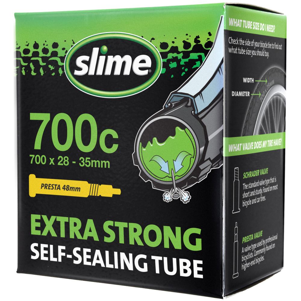 Slime Extra Strong Self-Sealing Bicycle Tubes 700 x 28-35mm Presta #30086 In Package