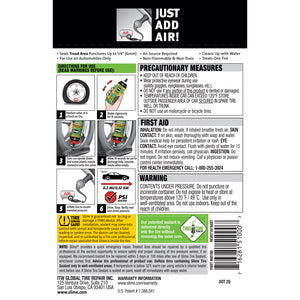 Thru-Core Emergency Tire Sealant - 14 oz #60186 Back of Label