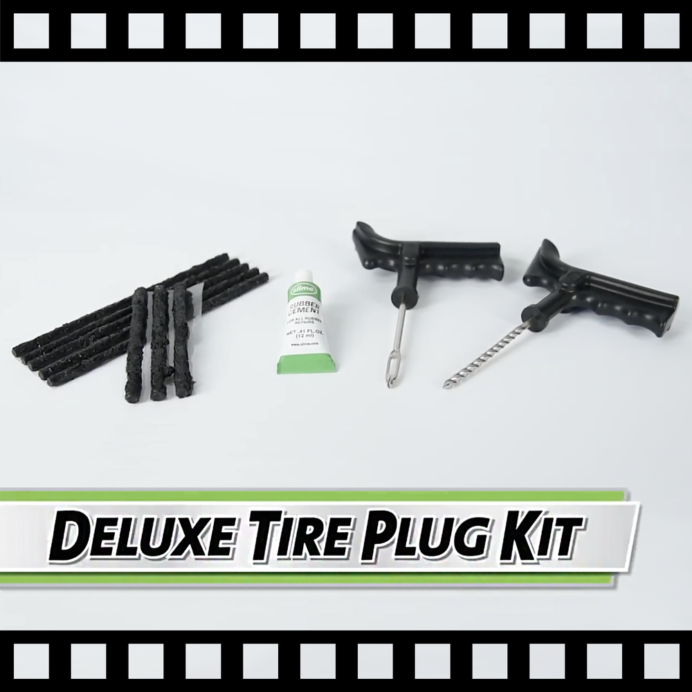 Slime 2040-A Tire Repair Plug Kit, Deluxe, Contains Strings, Tools and  Glue, No Color, 11 Pieces, 0.4